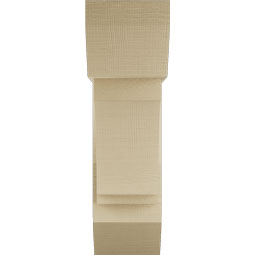 Ekena Millwork - BKTUR0756X22X26IMP06RCPR - Timberthane Faux Wood Imperial Style Bracket w/ Offset Brace, Slat Ends, 7 1/2"W x 22"D x 26"H, Primed Tan