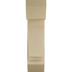 Ekena Millwork - BKTUR0756X22X30IMP06RCPR - Timberthane Faux Wood Imperial Style Bracket w/ Offset Brace, Slat Ends, 7 1/2"W x 22"D x 30"H, Primed Tan