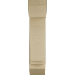 Ekena Millwork - BKTUR0756X22X34IMP06RCPR - Timberthane Faux Wood Imperial Style Bracket w/ Offset Brace, Slat Ends, 7 1/2"W x 22"D x 34"H, Primed Tan