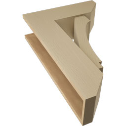 Ekena Millwork - BKTUR0756X22X34IMP06RCPR - Timberthane Faux Wood Imperial Style Bracket w/ Offset Brace, Slat Ends, 7 1/2"W x 22"D x 34"H, Primed Tan