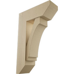 Ekena Millwork - BKTUR0756X22X34IMP06RCPR - Timberthane Faux Wood Imperial Style Bracket w/ Offset Brace, Slat Ends, 7 1/2"W x 22"D x 34"H, Primed Tan