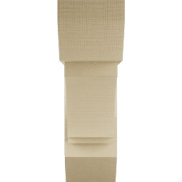 Ekena Millwork - BKTUR0756X24X24IMP06RCPR - Timberthane Faux Wood Imperial Style Bracket w/ Offset Brace, Slat Ends, 7 1/2"W x 24"D x 24"H, Primed Tan