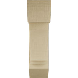 Ekena Millwork - BKTUR0756X24X28IMP06RCPR - Timberthane Faux Wood Imperial Style Bracket w/ Offset Brace, Slat Ends, 7 1/2"W x 24"D x 28"H, Primed Tan