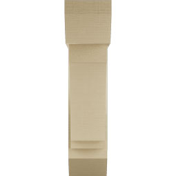 Ekena Millwork - BKTUR0756X24X32IMP06RCPR - Timberthane Faux Wood Imperial Style Bracket w/ Offset Brace, Slat Ends, 7 1/2"W x 24"D x 32"H, Primed Tan