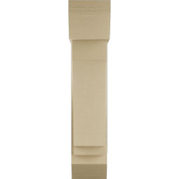Ekena Millwork - BKTUR0756X24X36IMP06RCPR - Timberthane Faux Wood Imperial Style Bracket w/ Offset Brace, Slat Ends, 7 1/2"W x 24"D x 36"H, Primed Tan