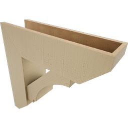 Ekena Millwork - BKTUR0756X26X26IMP06RCPR - Timberthane Faux Wood Imperial Style Bracket w/ Offset Brace, Slat Ends, 7 1/2"W x 26"D x 26"H, Primed Tan