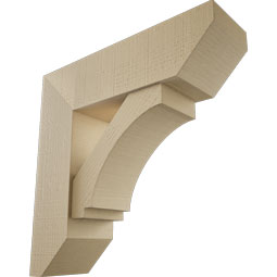Ekena Millwork - BKTUR0756X26X26IMP06RCPR - Timberthane Faux Wood Imperial Style Bracket w/ Offset Brace, Slat Ends, 7 1/2"W x 26"D x 26"H, Primed Tan