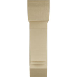 Ekena Millwork - BKTUR0756X26X30IMP06RCPR - Timberthane Faux Wood Imperial Style Bracket w/ Offset Brace, Slat Ends, 7 1/2"W x 26"D x 30"H, Primed Tan