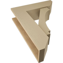 Ekena Millwork - BKTUR0756X26X34IMP06RCPR - Timberthane Faux Wood Imperial Style Bracket w/ Offset Brace, Slat Ends, 7 1/2"W x 26"D x 34"H, Primed Tan