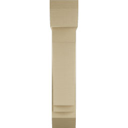 Ekena Millwork - BKTUR0756X26X38IMP06RCPR - Timberthane Faux Wood Imperial Style Bracket w/ Offset Brace, Slat Ends, 7 1/2"W x 26"D x 38"H, Primed Tan