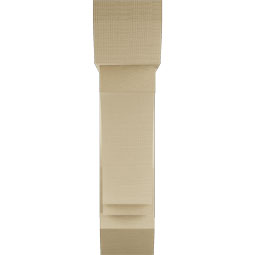 Ekena Millwork - BKTUR0756X28X32IMP06RCPR - Timberthane Faux Wood Imperial Style Bracket w/ Offset Brace, Slat Ends, 7 1/2"W x 28"D x 32"H, Primed Tan