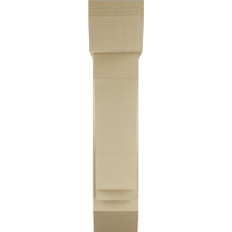 Ekena Millwork - BKTUR0756X28X36IMP06RCPR - Timberthane Faux Wood Imperial Style Bracket w/ Offset Brace, Slat Ends, 7 1/2"W x 28"D x 36"H, Primed Tan