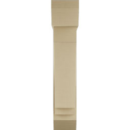 Ekena Millwork - BKTUR0756X28X40IMP06RCPR - Timberthane Faux Wood Imperial Style Bracket w/ Offset Brace, Slat Ends, 7 1/2"W x 28"D x 40"H, Primed Tan