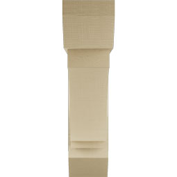 Ekena Millwork - BKTUR0756X30X30IMP06RCPR - Timberthane Faux Wood Imperial Style Bracket w/ Offset Brace, Slat Ends, 7 1/2"W x 30"D x 30"H, Primed Tan