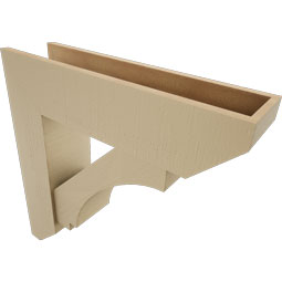 Ekena Millwork - BKTUR0756X30X30IMP06RCPR - Timberthane Faux Wood Imperial Style Bracket w/ Offset Brace, Slat Ends, 7 1/2"W x 30"D x 30"H, Primed Tan