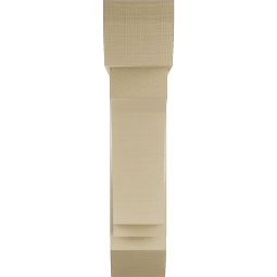 Ekena Millwork - BKTUR0756X30X34IMP06RCPR - Timberthane Faux Wood Imperial Style Bracket w/ Offset Brace, Slat Ends, 7 1/2"W x 30"D x 34"H, Primed Tan