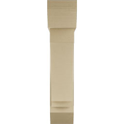 Ekena Millwork - BKTUR0756X30X36IMP06RCPR - Timberthane Faux Wood Imperial Style Bracket w/ Offset Brace, Slat Ends, 7 1/2"W x 30"D x 36"H, Primed Tan