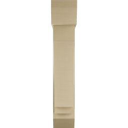 Ekena Millwork - BKTUR0756X30X42IMP06RCPR - Timberthane Faux Wood Imperial Style Bracket w/ Offset Brace, Slat Ends, 7 1/2"W x 30"D x 42"H, Primed Tan