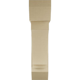 Ekena Millwork - BKTUR0756X32X32IMP06RCPR - Timberthane Faux Wood Imperial Style Bracket w/ Offset Brace, Slat Ends, 7 1/2"W x 32"D x 32"H, Primed Tan