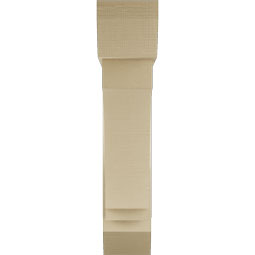 Ekena Millwork - BKTUR0756X32X36IMP06RCPR - Timberthane Faux Wood Imperial Style Bracket w/ Offset Brace, Slat Ends, 7 1/2"W x 32"D x 36"H, Primed Tan