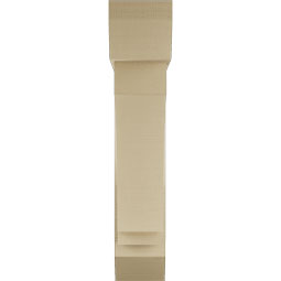Ekena Millwork - BKTUR0756X32X38IMP06RCPR - Timberthane Faux Wood Imperial Style Bracket w/ Offset Brace, Slat Ends, 7 1/2"W x 32"D x 38"H, Primed Tan