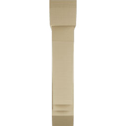 Ekena Millwork - BKTUR0756X32X40IMP06RCPR - Timberthane Faux Wood Imperial Style Bracket w/ Offset Brace, Slat Ends, 7 1/2"W x 32"D x 40"H, Primed Tan