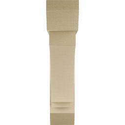 Ekena Millwork - BKTUR0756X34X34IMP06RCPR - Timberthane Faux Wood Imperial Style Bracket w/ Offset Brace, Slat Ends, 7 1/2"W x 34"D x 34"H, Primed Tan