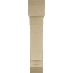 Ekena Millwork - BKTUR0756X34X38IMP06RCPR - Timberthane Faux Wood Imperial Style Bracket w/ Offset Brace, Slat Ends, 7 1/2"W x 34"D x 38"H, Primed Tan