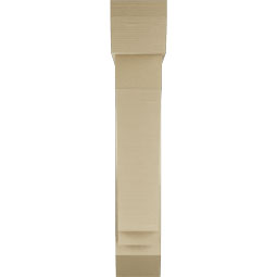 Ekena Millwork - BKTUR0756X34X42IMP06RCPR - Timberthane Faux Wood Imperial Style Bracket w/ Offset Brace, Slat Ends, 7 1/2"W x 34"D x 42"H, Primed Tan