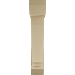 Ekena Millwork - BKTUR0756X36X40IMP06RCPR - Timberthane Faux Wood Imperial Style Bracket w/ Offset Brace, Slat Ends, 7 1/2"W x 36"D x 40"H, Primed Tan
