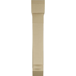 Ekena Millwork - BKTUR0756X36X48IMP06RCPR - Timberthane Faux Wood Imperial Style Bracket w/ Offset Brace, Slat Ends, 7 1/2"W x 36"D x 48"H, Primed Tan