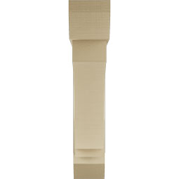 Ekena Millwork - BKTUR0756X38X38IMP06RCPR - Timberthane Faux Wood Imperial Style Bracket w/ Offset Brace, Slat Ends, 7 1/2"W x 38"D x 38"H, Primed Tan