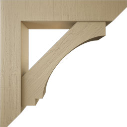 Ekena Millwork - BKTUR0756X40X40IMP06RCPR - Timberthane Faux Wood Imperial Style Bracket w/ Offset Brace, Slat Ends, 7 1/2"W x 40"D x 40"H, Primed Tan