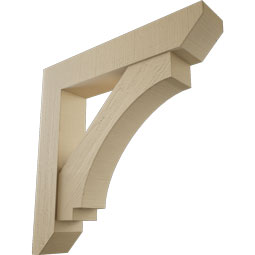 Ekena Millwork - BKTUR0756X40X40IMP06RCPR - Timberthane Faux Wood Imperial Style Bracket w/ Offset Brace, Slat Ends, 7 1/2"W x 40"D x 40"H, Primed Tan