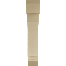 Ekena Millwork - BKTUR0756X42X42IMP06RCPR - Timberthane Faux Wood Imperial Style Bracket w/ Offset Brace, Slat Ends, 7 1/2"W x 42"D x 42"H, Primed Tan
