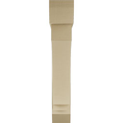 Ekena Millwork - BKTUR0756X44X44IMP06RCPR - Timberthane Faux Wood Imperial Style Bracket w/ Offset Brace, Slat Ends, 7 1/2"W x 44"D x 44"H, Primed Tan