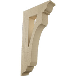 Ekena Millwork - BKTUR035X14X26LEC01RCPR - Timberthane Faux Wood Legacy Style Bracket, Traditional Ends, 3 1/2"W x 14"D x 26"H, Primed Tan