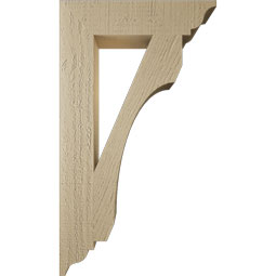 Ekena Millwork - BKTUR035X16X28LEC01RCPR - Timberthane Faux Wood Legacy Style Bracket, Traditional Ends, 3 1/2"W x 16"D x 28"H, Primed Tan