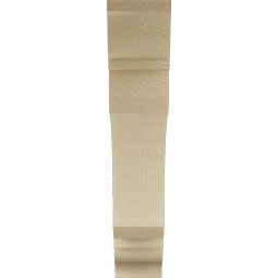 Ekena Millwork - BKTUR035X18X18LEC01RCPR - Timberthane Faux Wood Legacy Style Bracket, Traditional Ends, 3 1/2"W x 18"D x 18"H, Primed Tan