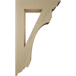 Ekena Millwork - BKTUR035X18X30LEC01RCPR - Timberthane Faux Wood Legacy Style Bracket, Traditional Ends, 3 1/2"W x 18"D x 30"H, Primed Tan