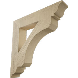 Ekena Millwork - BKTUR035X20X20LEC01RCPR - Timberthane Faux Wood Legacy Style Bracket, Traditional Ends, 3 1/2"W x 20"D x 20"H, Primed Tan