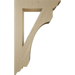 Ekena Millwork - BKTUR035X20X32LEC01RCPR - Timberthane Faux Wood Legacy Style Bracket, Traditional Ends, 3 1/2"W x 20"D x 32"H, Primed Tan