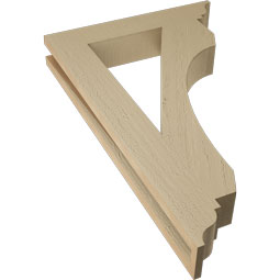 Ekena Millwork - BKTUR035X20X32LEC01RCPR - Timberthane Faux Wood Legacy Style Bracket, Traditional Ends, 3 1/2"W x 20"D x 32"H, Primed Tan