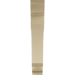 Ekena Millwork - BKTUR035X22X22LEC01RCPR - Timberthane Faux Wood Legacy Style Bracket, Traditional Ends, 3 1/2"W x 22"D x 22"H, Primed Tan