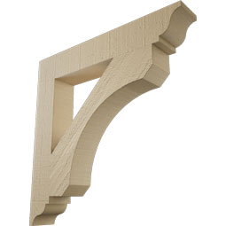 Ekena Millwork - BKTUR035X22X22LEC01RCPR - Timberthane Faux Wood Legacy Style Bracket, Traditional Ends, 3 1/2"W x 22"D x 22"H, Primed Tan