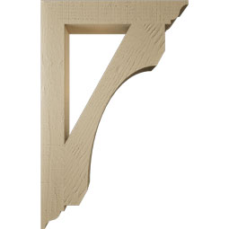Ekena Millwork - BKTUR035X22X34LEC01RCPR - Timberthane Faux Wood Legacy Style Bracket, Traditional Ends, 3 1/2"W x 22"D x 34"H, Primed Tan