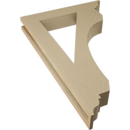 Ekena Millwork - BKTUR035X22X34LEC01RCPR - Timberthane Faux Wood Legacy Style Bracket, Traditional Ends, 3 1/2"W x 22"D x 34"H, Primed Tan