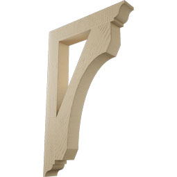 Ekena Millwork - BKTUR035X22X34LEC01RCPR - Timberthane Faux Wood Legacy Style Bracket, Traditional Ends, 3 1/2"W x 22"D x 34"H, Primed Tan