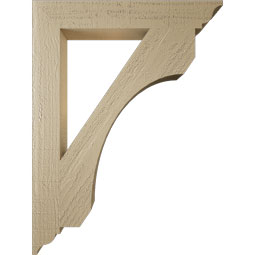 Ekena Millwork - BKTUR035X24X32LEC01RCPR - Timberthane Faux Wood Legacy Style Bracket, Traditional Ends, 3 1/2"W x 24"D x 32"H, Primed Tan