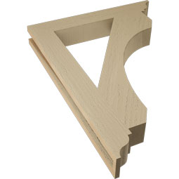 Ekena Millwork - BKTUR035X24X32LEC01RCPR - Timberthane Faux Wood Legacy Style Bracket, Traditional Ends, 3 1/2"W x 24"D x 32"H, Primed Tan
